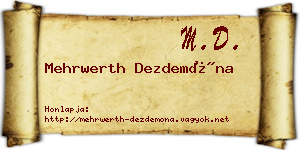 Mehrwerth Dezdemóna névjegykártya
